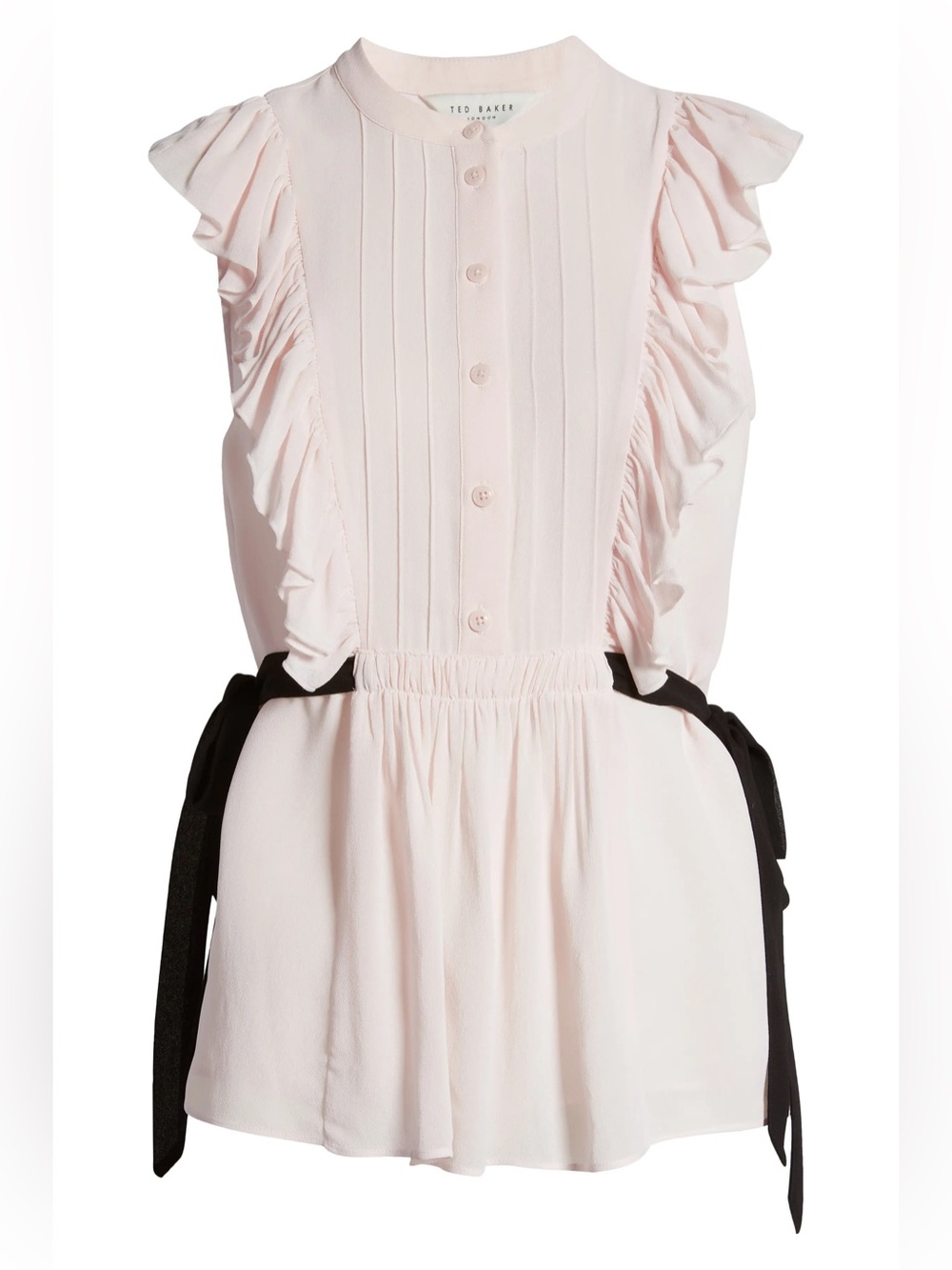 NWT Ted Baker Evalie Ruffle Sleeveless Georgette Peplum Top